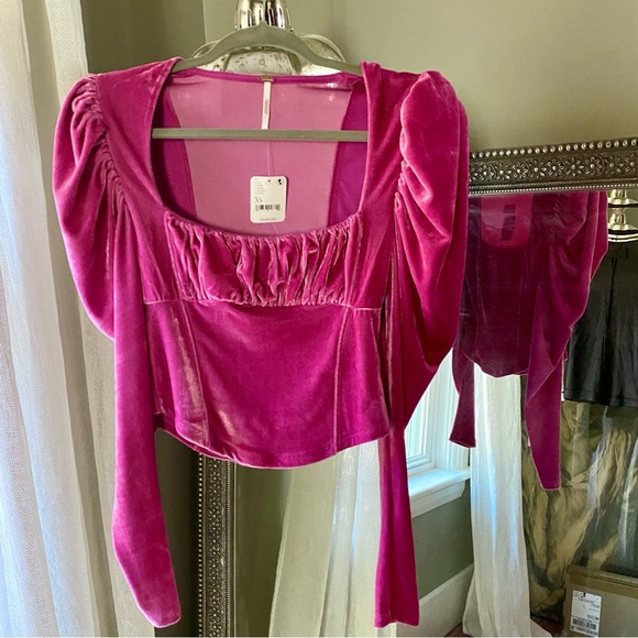 Free People velvet corset top - Picture 2 of 12